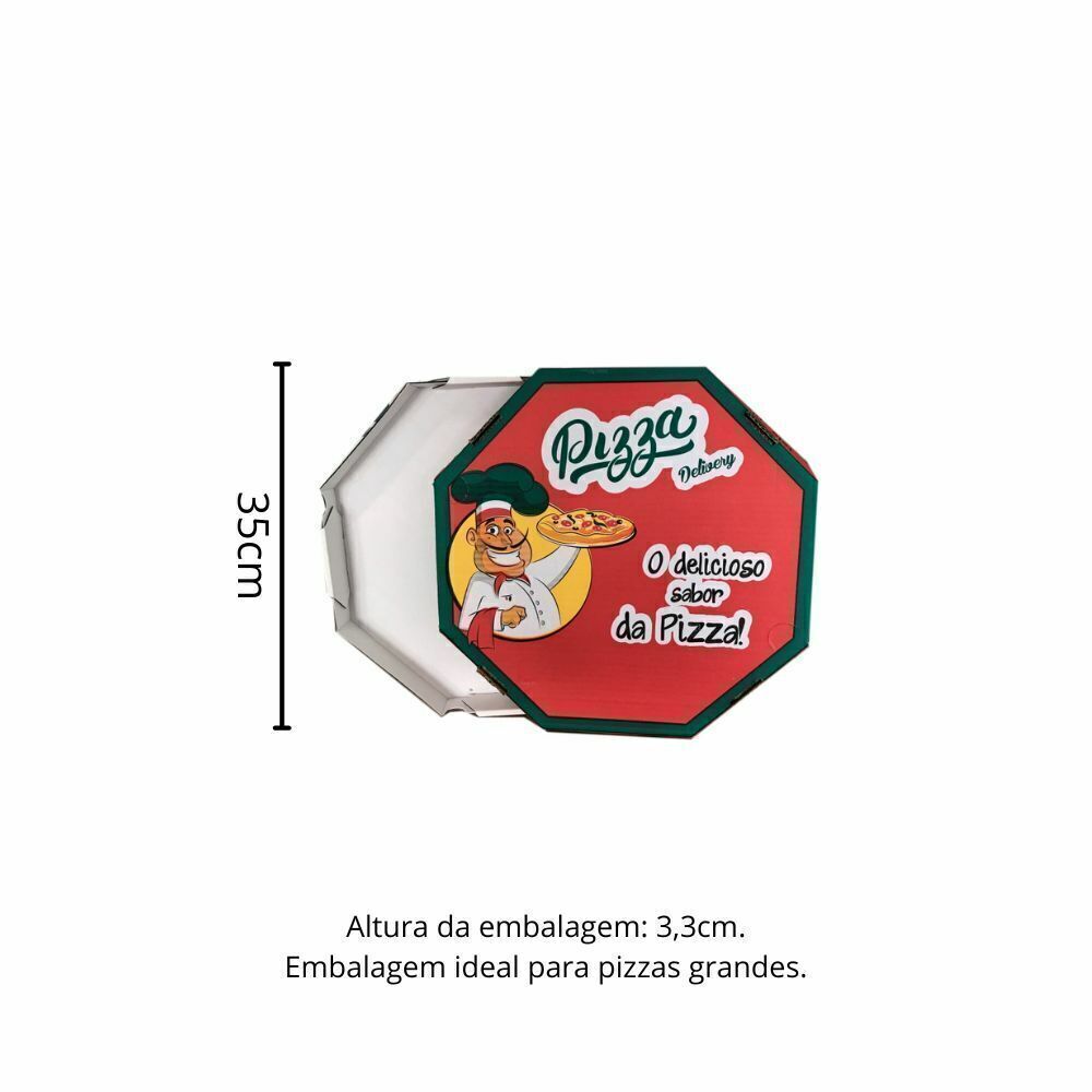 EMB. P/PIZZA 35CM BRANCA IMPRESSA - PC C/25