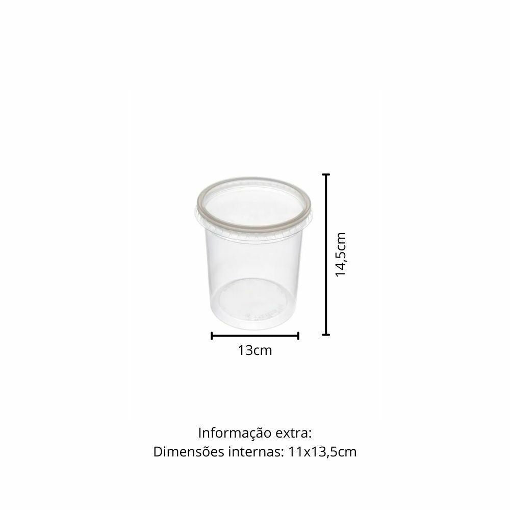 POTE 1000ML C/TAMPA CRISTAL PP - G 312SF - CX C/12X20