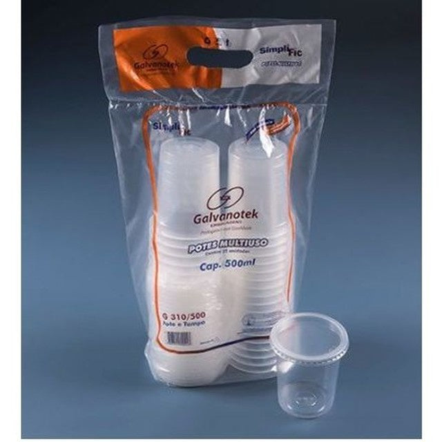 POTE 500ML PP C/TAMPA CRISTAL - G 310SF - CX C/12X25