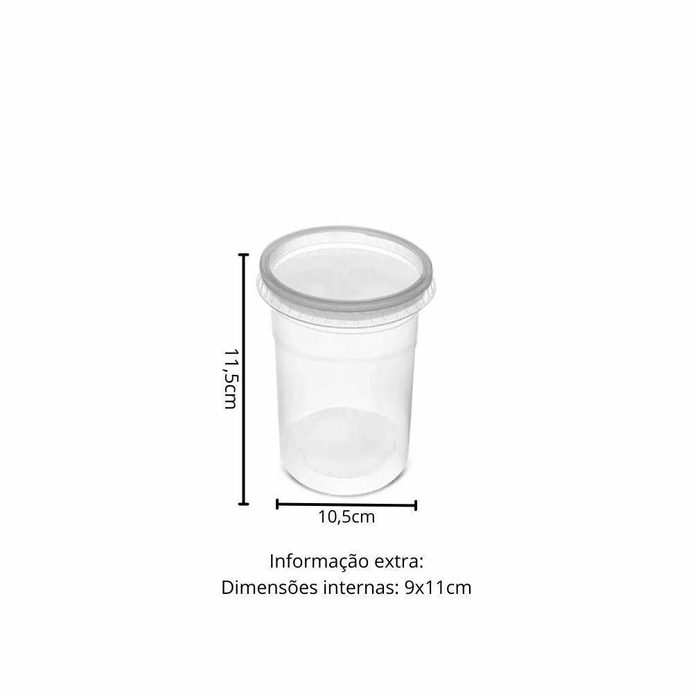 POTE 500ML PP C/TAMPA CRISTAL- G 312 SF - CX C/12X25