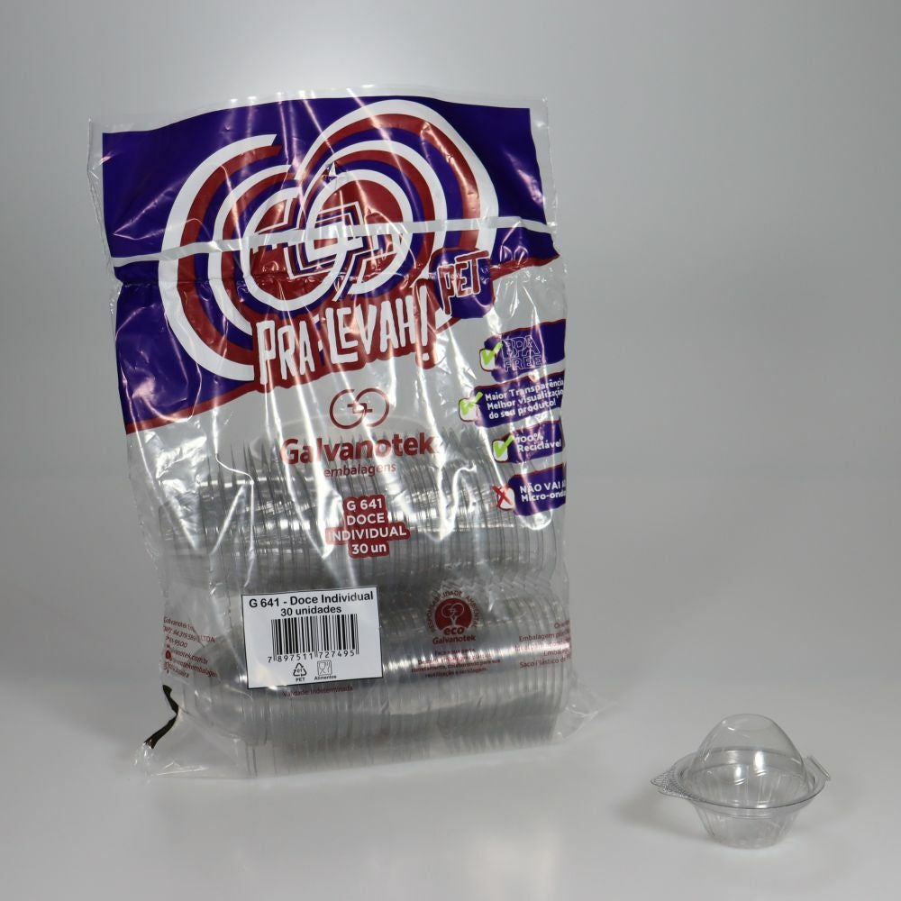 EMBALAGEM PET 1 DOCE REDONDO MINI G641SF - CX C/42X30