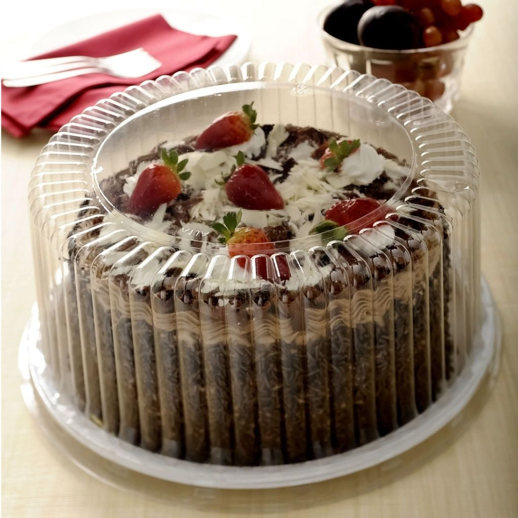 EMBALAGEM PET TORTA MÉDIA BRANCA G-56MA – DIMENSÕES 300MM × 133MM – CAIXA C/ 50 UNIDADES