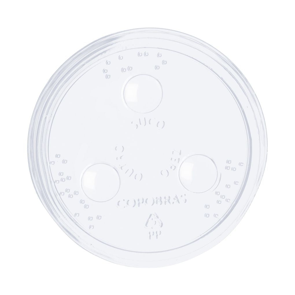TAMPA PLASTICA 300 ML TRANSP PP S/FURO - CX C/40X50