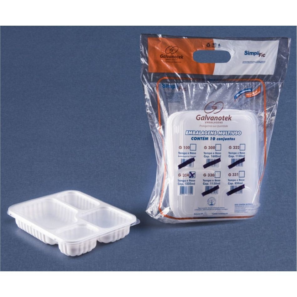 BANDEJA REFEICAO 4 DIV BR 1225ML G 324SF - CX C/8X10