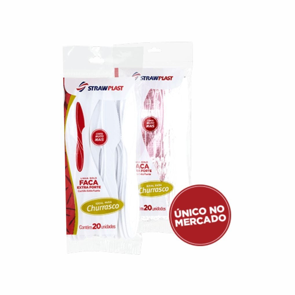 FACA EXTRA FORTE P/CHURRASCO BRANCA - CX C/20X20