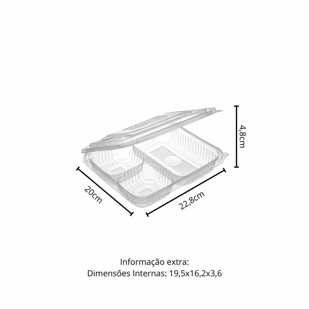 POTE 810ML PP RET ARTICULADO 3DIV G 323 - CX C/100