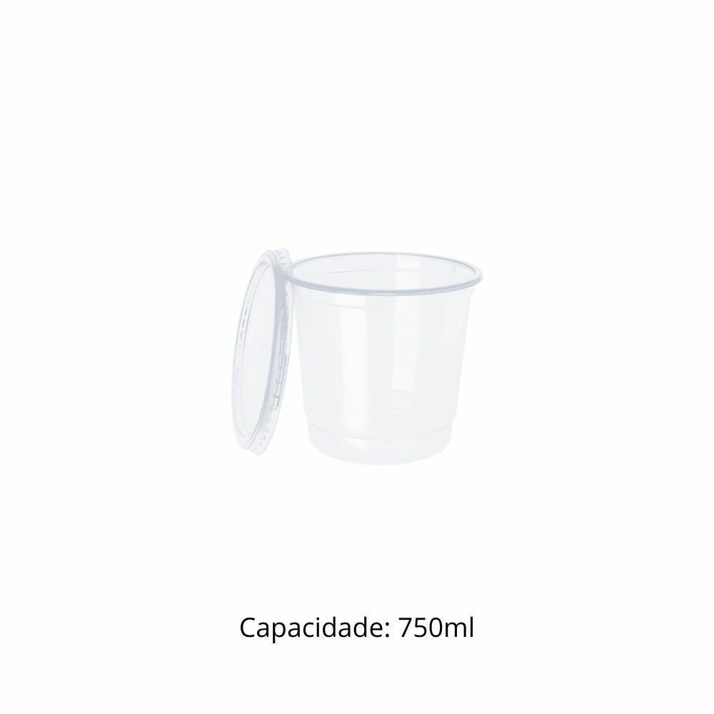 POTE 750ML C/TAMPA CRISTAL PP - PPT7501 - CX C/10X25