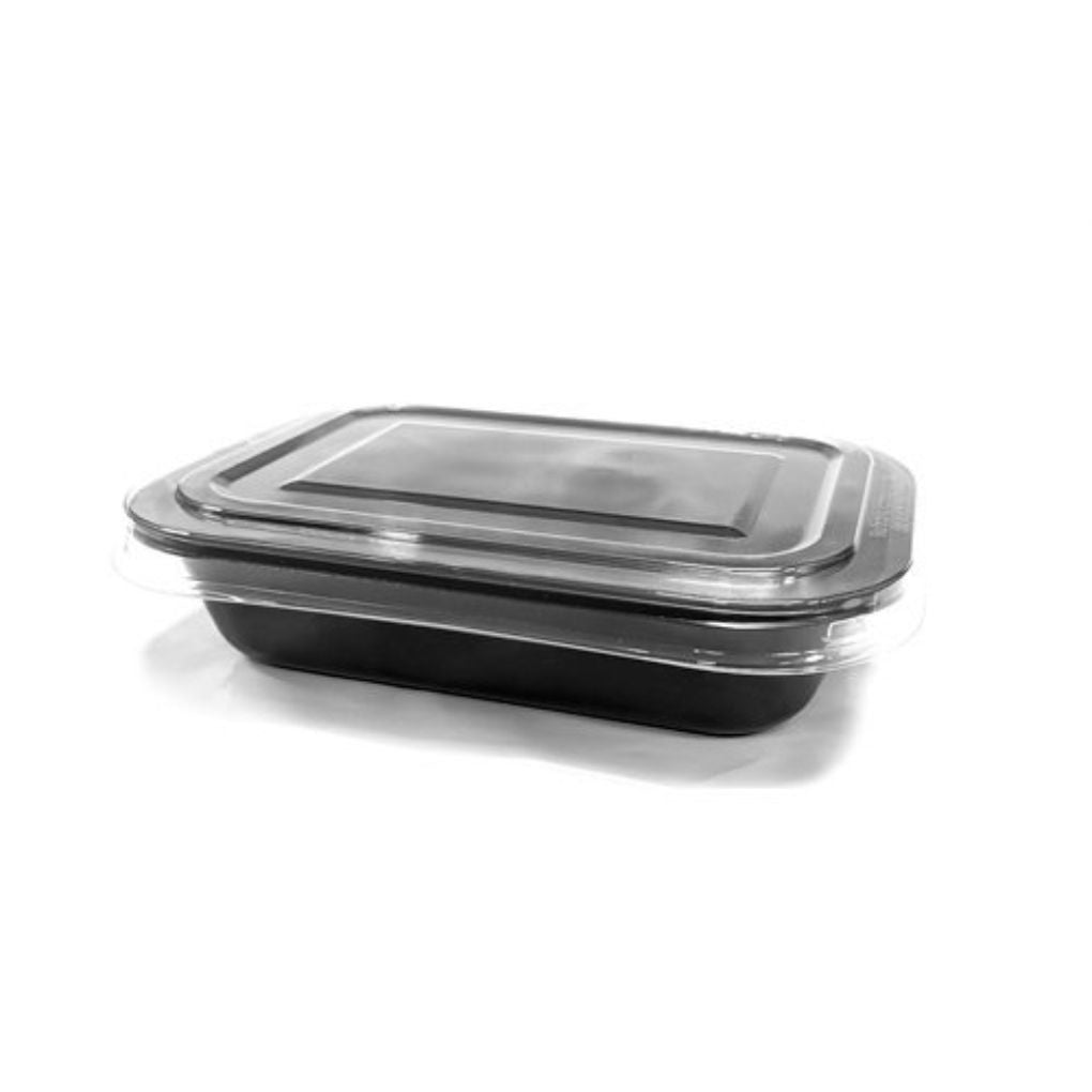 EMBALAGEM CPET G-240 – FORNEÁVEL – 800ML – BASE PRETA – TAMPA TRANSPARENTE – CX COM 100 UNIDADES