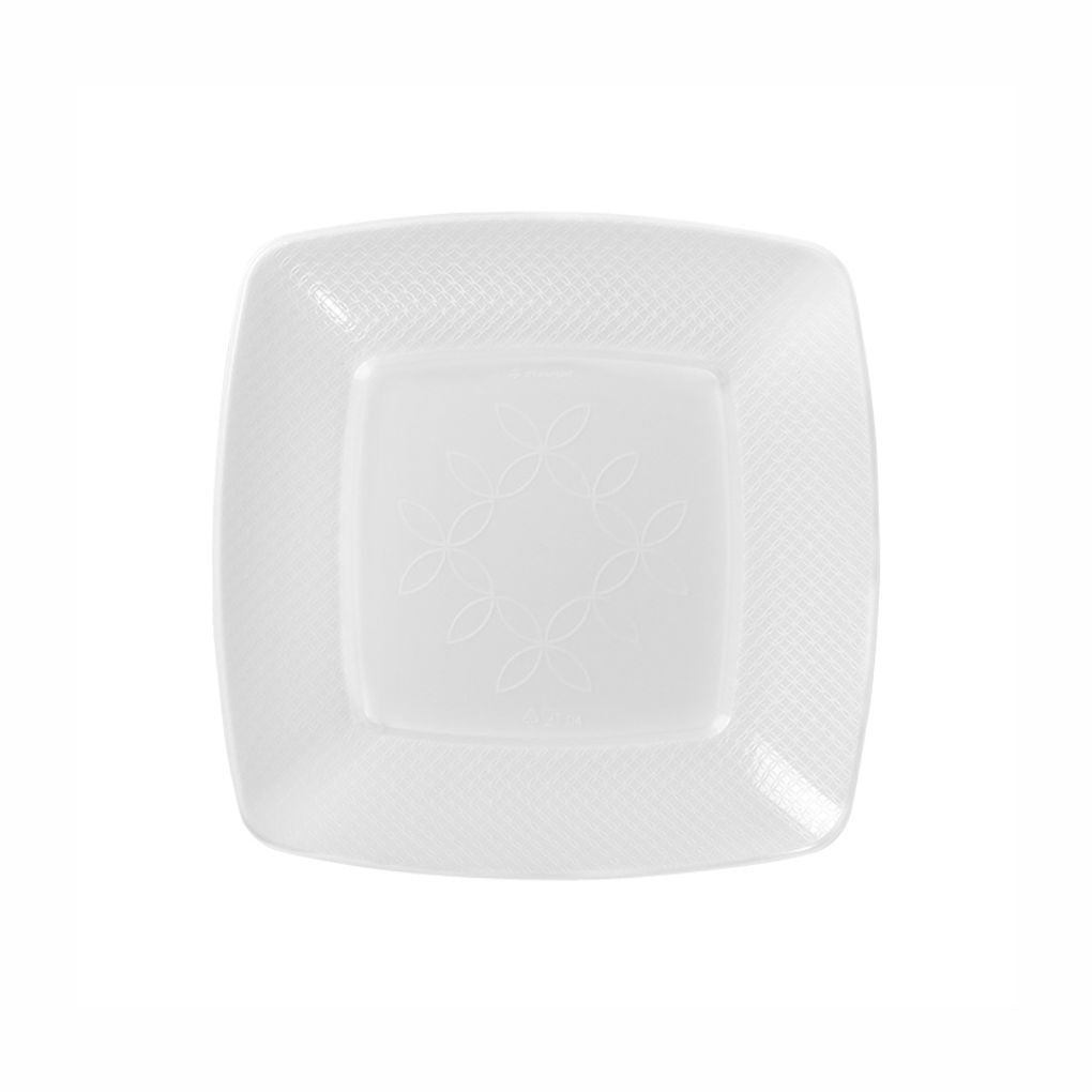 PRATO QUADRADO BRANCO 15CM - PQB-015 - CX C/14X10