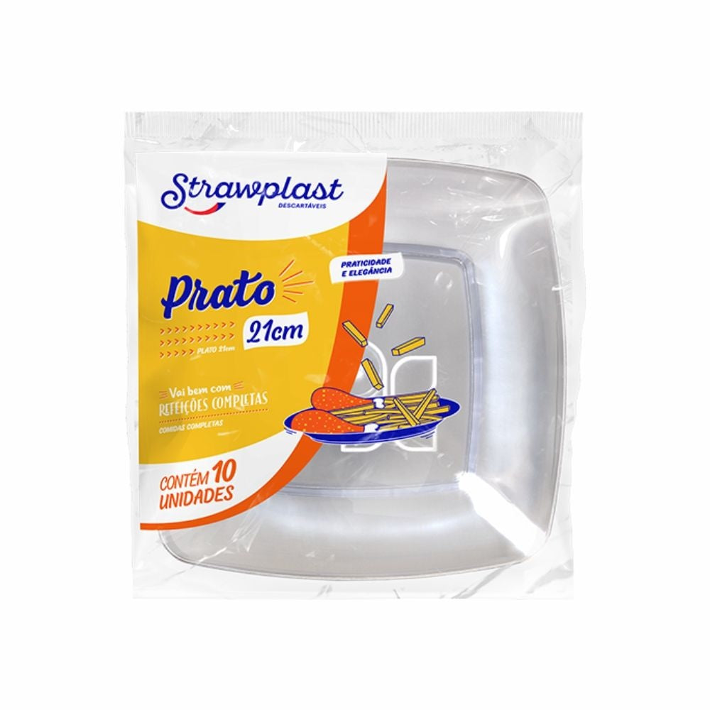 PRATO QUADRADO CRISTAL 21CM - PQC-021 - CX C/14X10