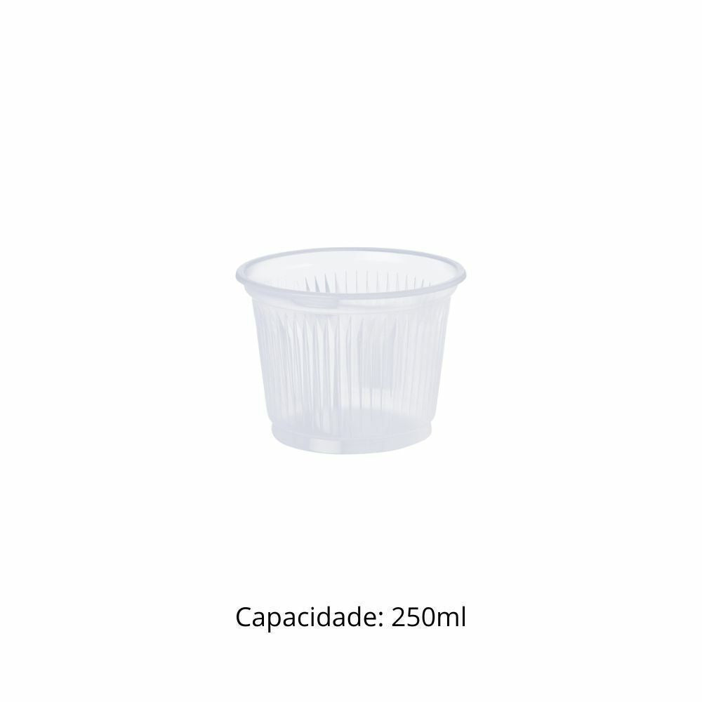 POTE 250ML S/TAMPA BRANCO PS - PT250 - CX C/20X50