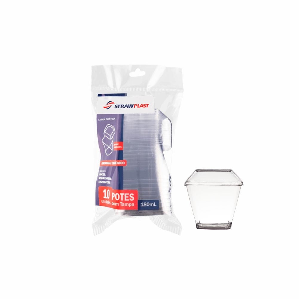 POTE 180ML C/TAMPA QUAD CRISTAL- KPT-180 - CX C/24X10