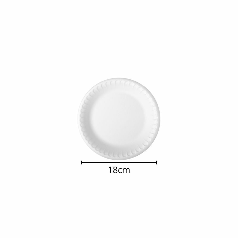 PRATO DE ISOPOR 18CM - CPR-018 - CX C/16X25