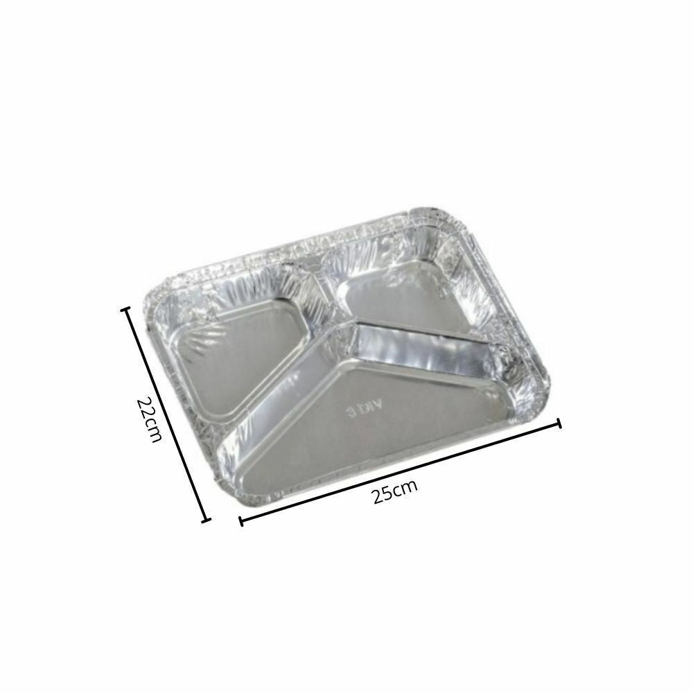 BANDEJA RET C/ TAMPA - 900ML 3 DIV - CX C/100