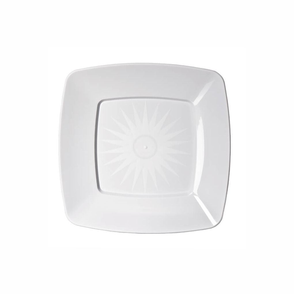 PRATO QUADRADO BRANCO 18CM - PQB-018 - CX C/14X10