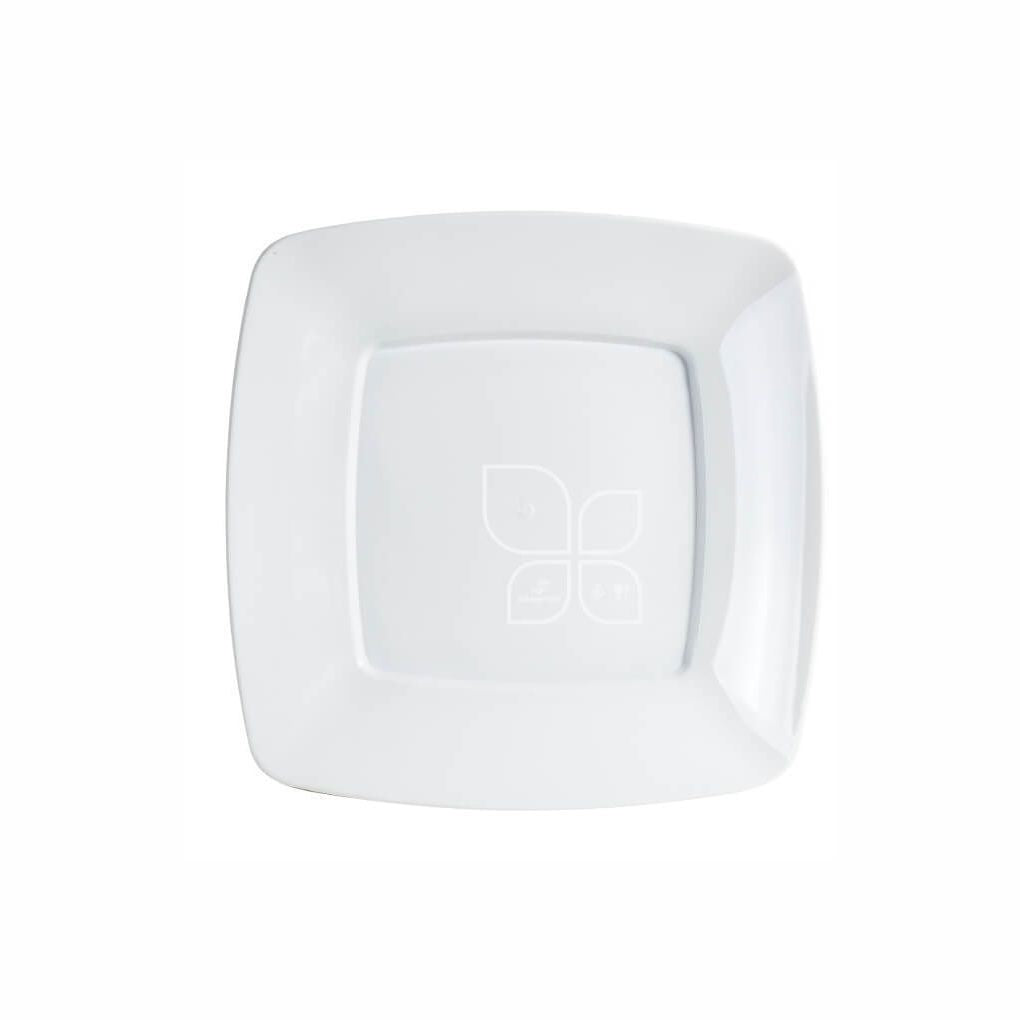 PRATO QUADRADO BRANCO 21CM - PQB-021 - CX C/14X10