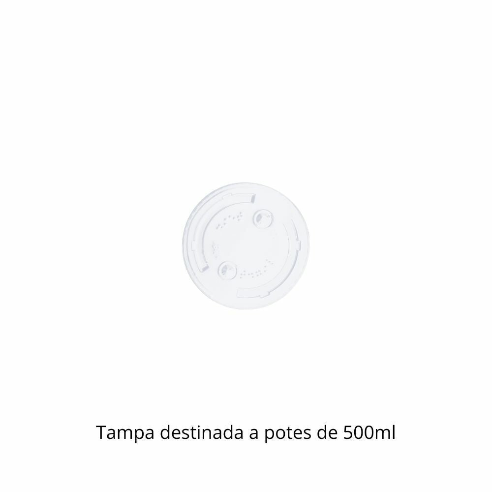 TAMPA PLASTICA 500 ML TRANSP PP S/FURO - CX C/20X50