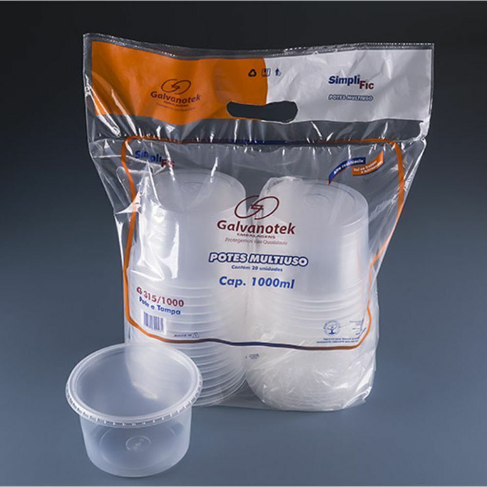 POTE 2000ML PP C/TAMPA CRISTAL - G 315SF - CX C/6X20