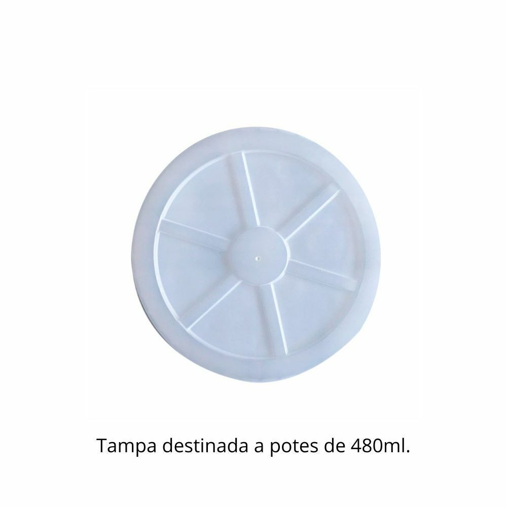 TAMPA PLASTICA 480ML TRANSP PS - TPT-480 - CX C/10X50
