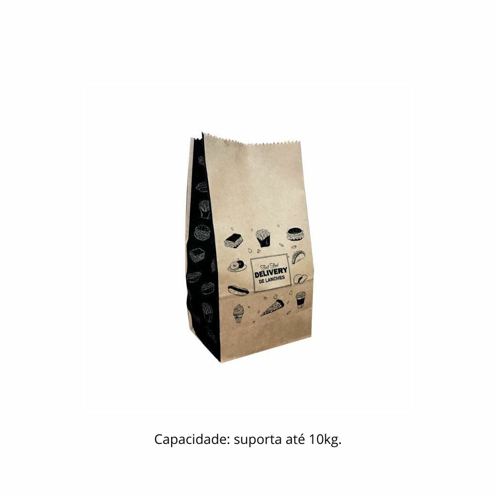 SACO PAPEL 10 KG KRAFT S.O.S. LANCHE - PC C/100