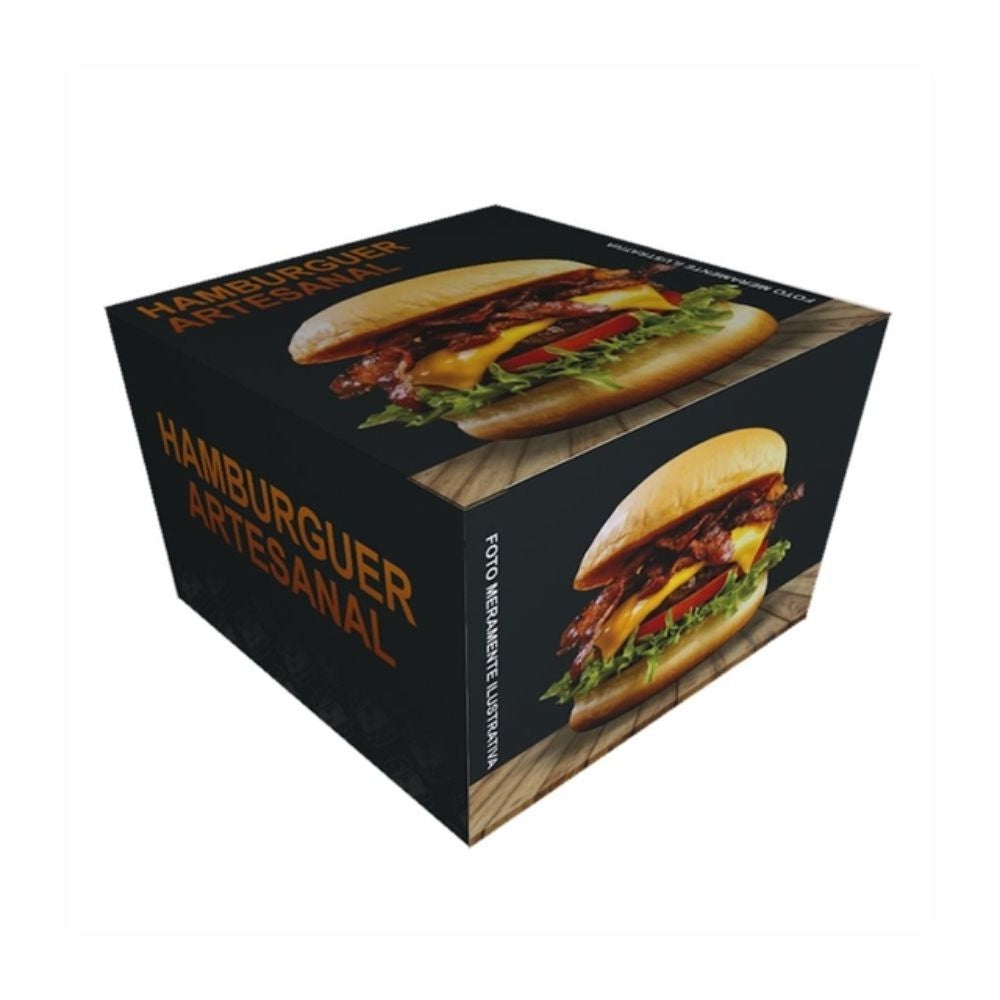 EMBALAGEM P/ HAMBURGUER H2 PRETA - PC C/40