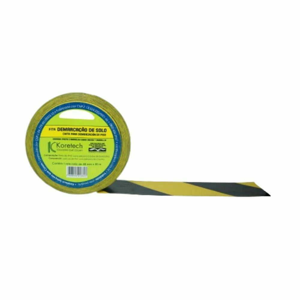 FITA DEMARCACAO ZEBRADA 48MMX14M PTO/AM - UN