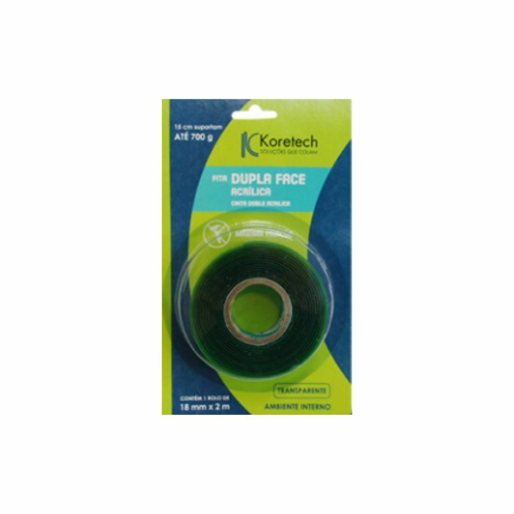 FITA DUPLA FACE ACRILICA 18MMX02M - UN