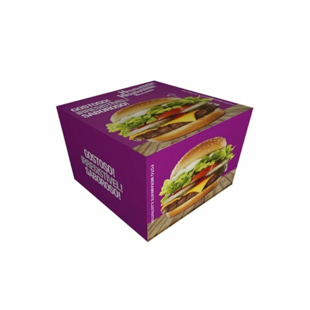 EMBALAGEM P/ HAMBURGUER H2 ROXA - PC C/40
