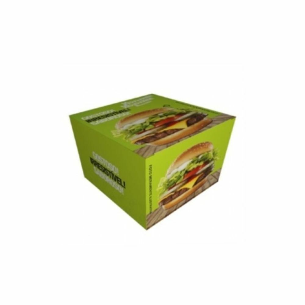 EMBALAGEM P/ HAMBURGUER H2 VERDE - PC C/40
