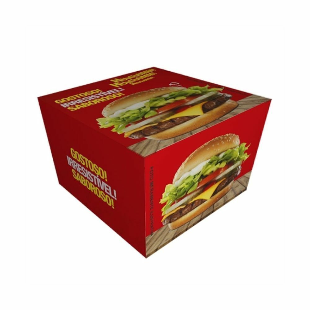 EMBALAGEM P/ HAMBURGUER H2 VERMELHA - PC C/40