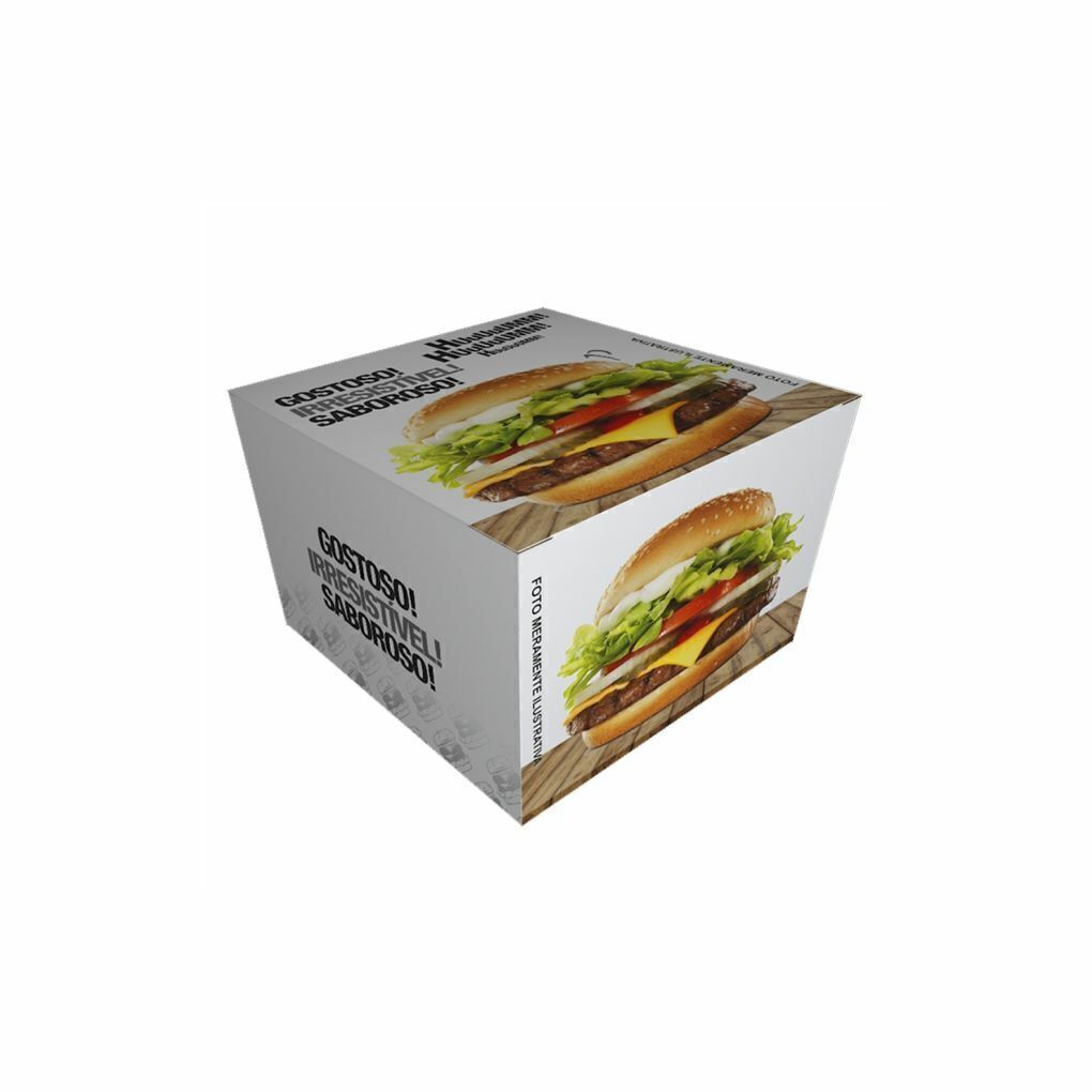 EMBALAGEM P/ HAMBURGUER H2 BRANCA - PC C/40