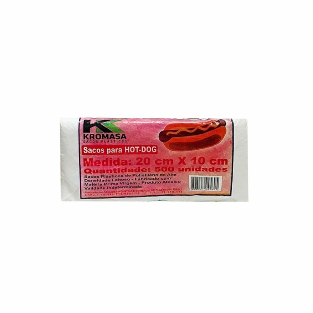 SACO PLASTICO HOT DOG 20X10X0,02 - PC C/500