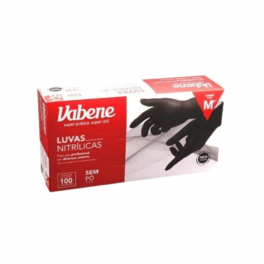 LUVA DE NITRILICA PRETA - M. - DP C/100