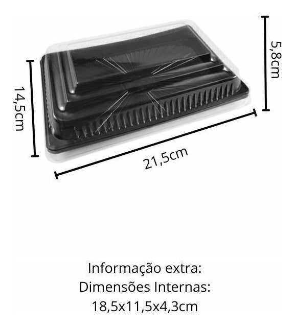 EMBALAGEM PET ORIENTAL PRETA - GO 915 - PC C/10