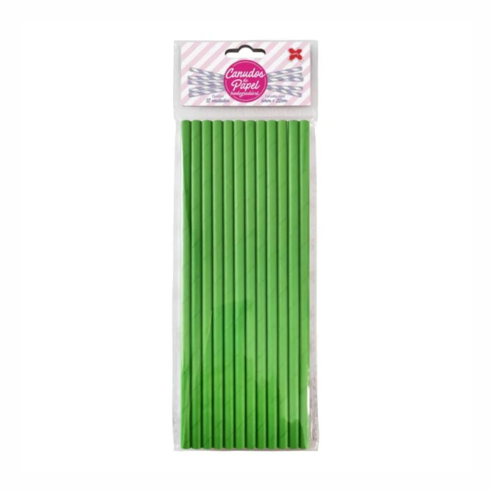 CANUDO DE PAPEL 20CM VERDE CLARO - PC C/12