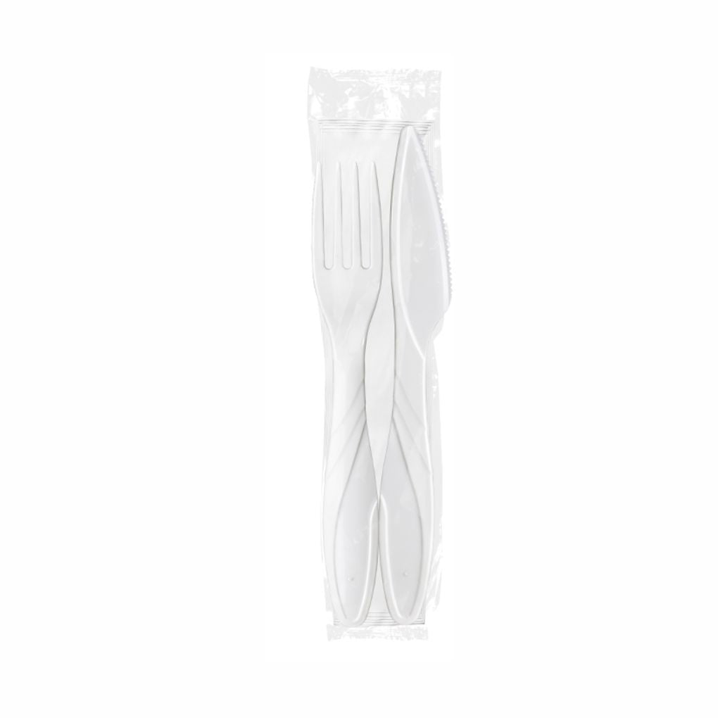 KIT SACHE GARFO FACA E GUARDANAPO BRANCO - CX C/8X25