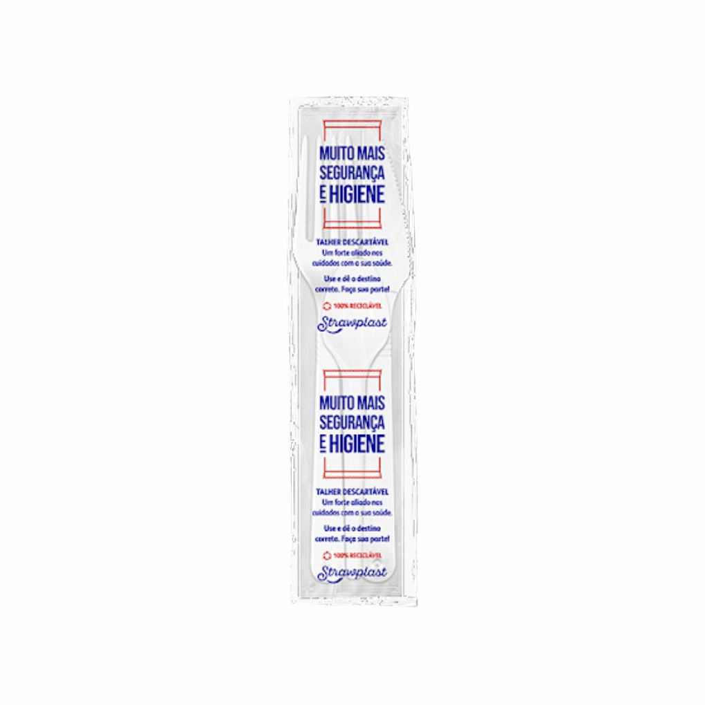 KIT SACHE GARFO/FACA/GUARD/COLHER BRANCO - CX C/250