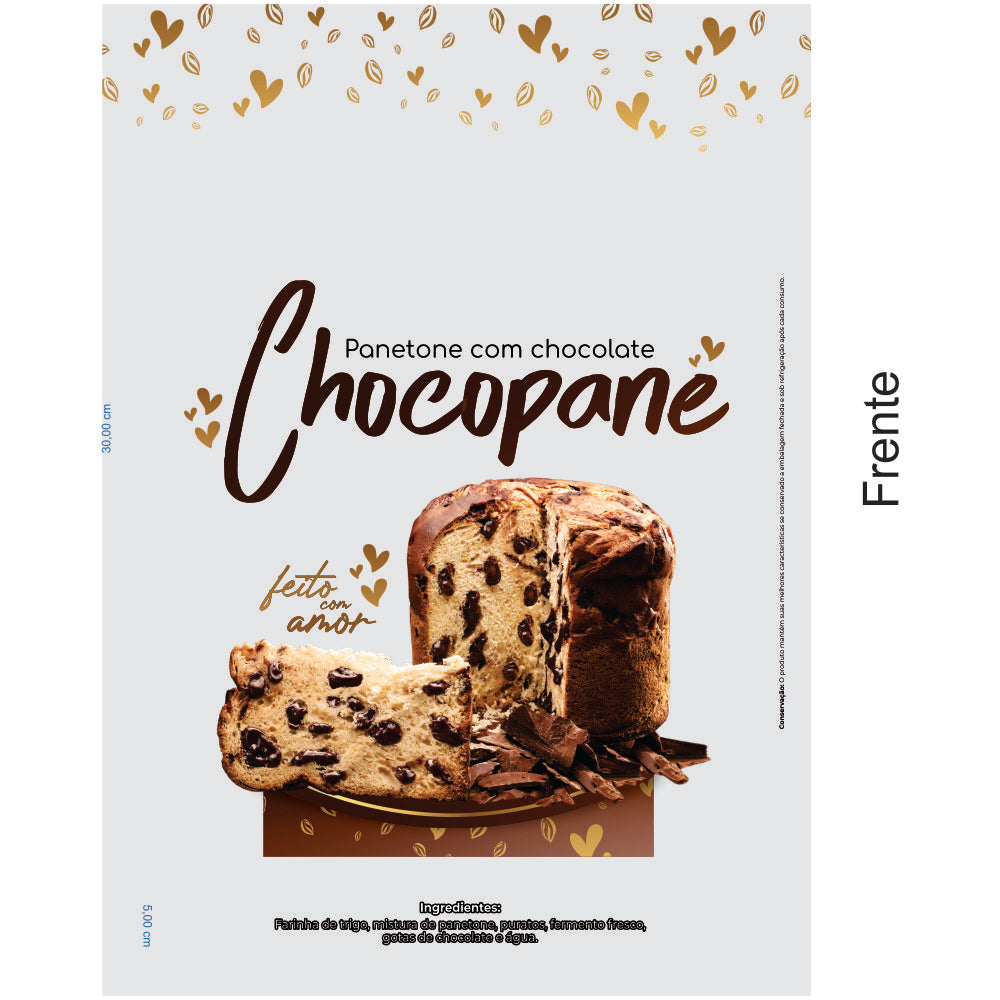 SACO PLAST POLIPROP IMPR CHOCOPANE 25X35 - PC C/100