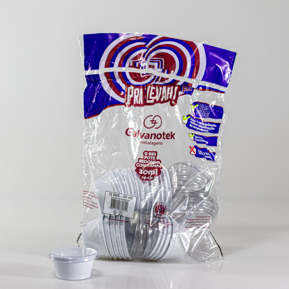 POTE 30ML C/TAMPA P/MOLHO BR PET G695SF. - PC C/20