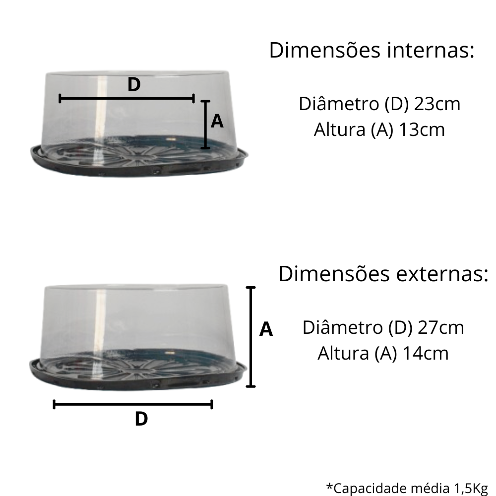 EMBALAGEM PET TORTA MINI PT - D 50A NY - CX C/50