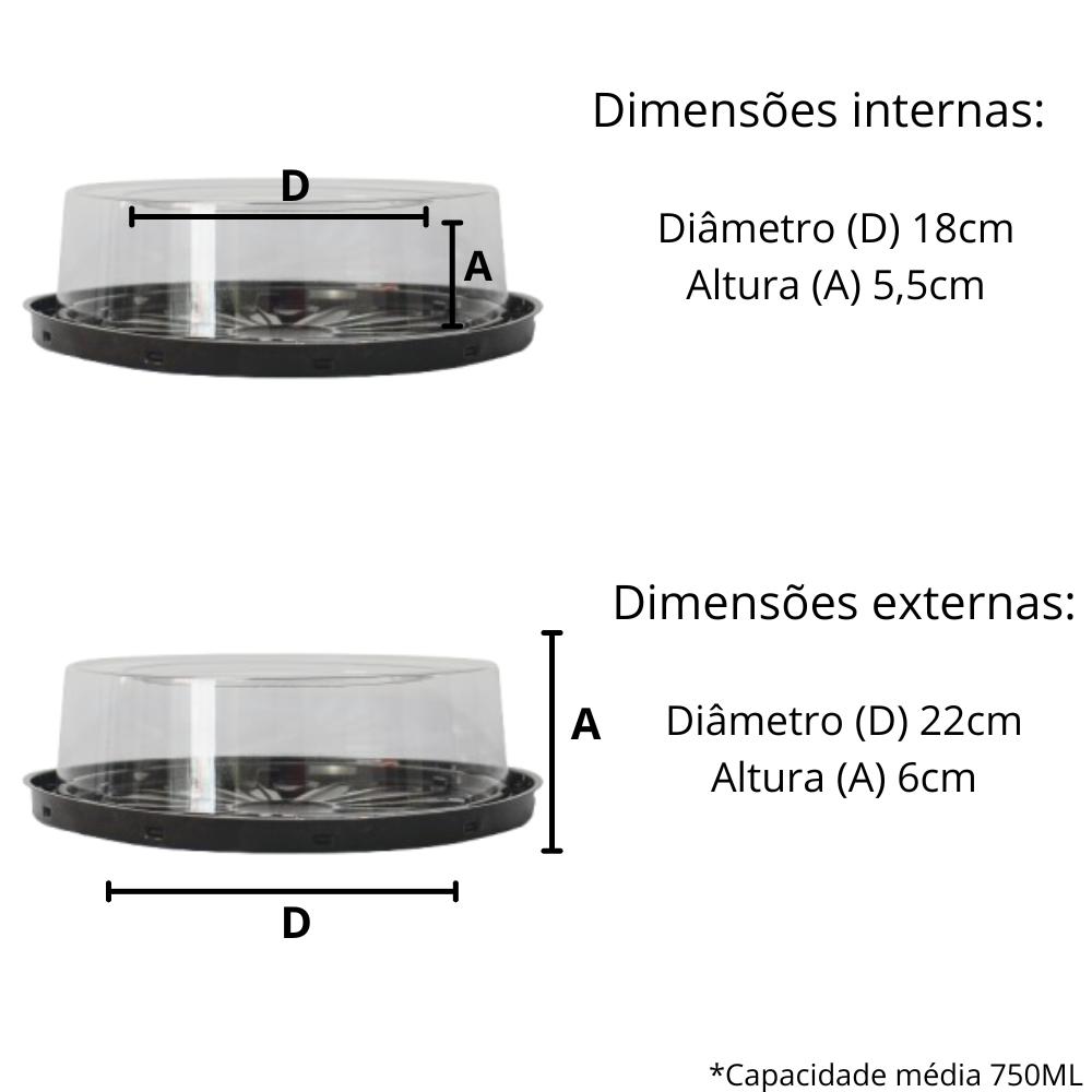 EMBALAGEM PET TORTA MINI PT- D 32B NY - CX C/100