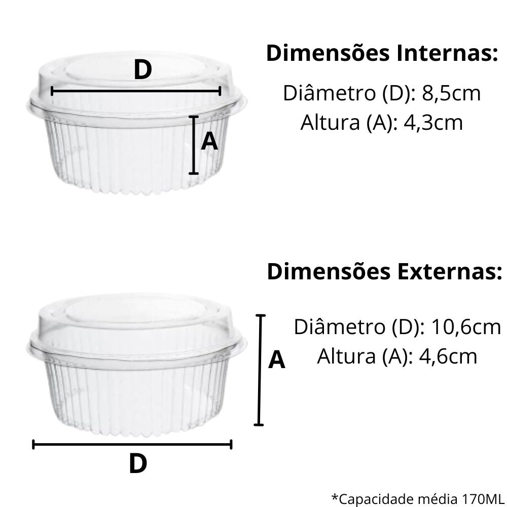 EMBALAGEM PET 1 DOCE REDONDO - D 640 - CX C/300