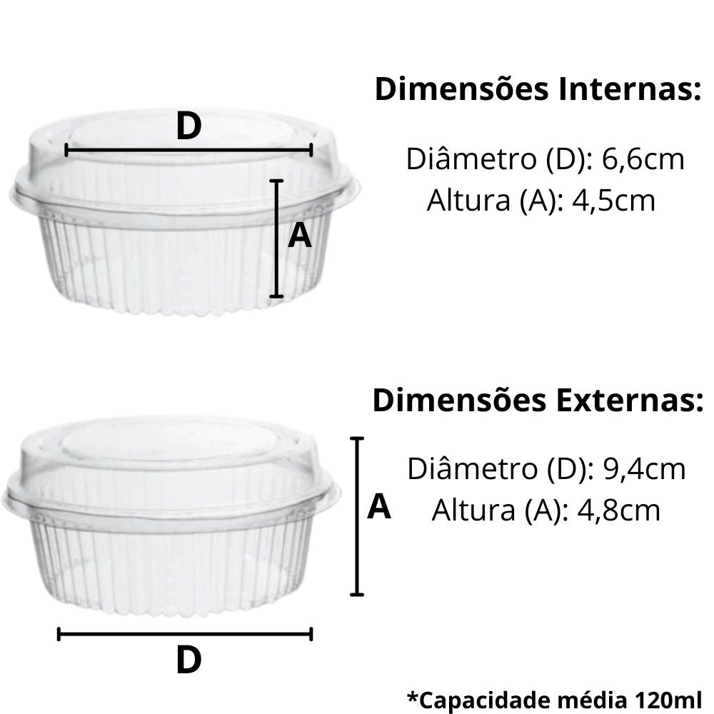 EMBALAGEM PET 1 DOCE REDONDO MINI G 645 - CX C/300