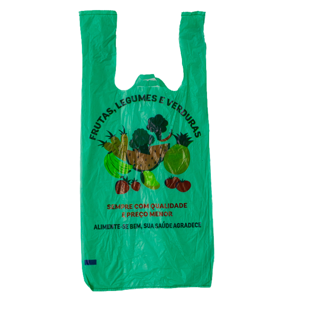 SACOLA C/ALCA 38X50 VERDE HORTFRUIT - PC C/500