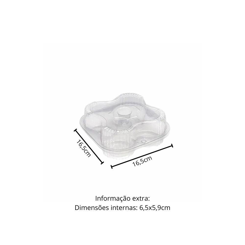 EMBALAGEM PET 4 DOCES ARTICULADO - G 15 - CX C/100