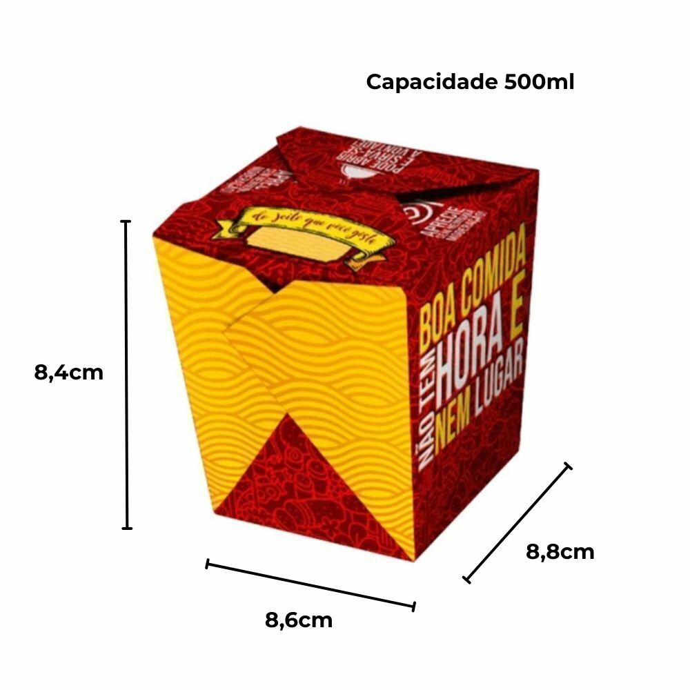 EMBALAGEM PARA REFEICAO BOX 500ML VERM - PC C/50
