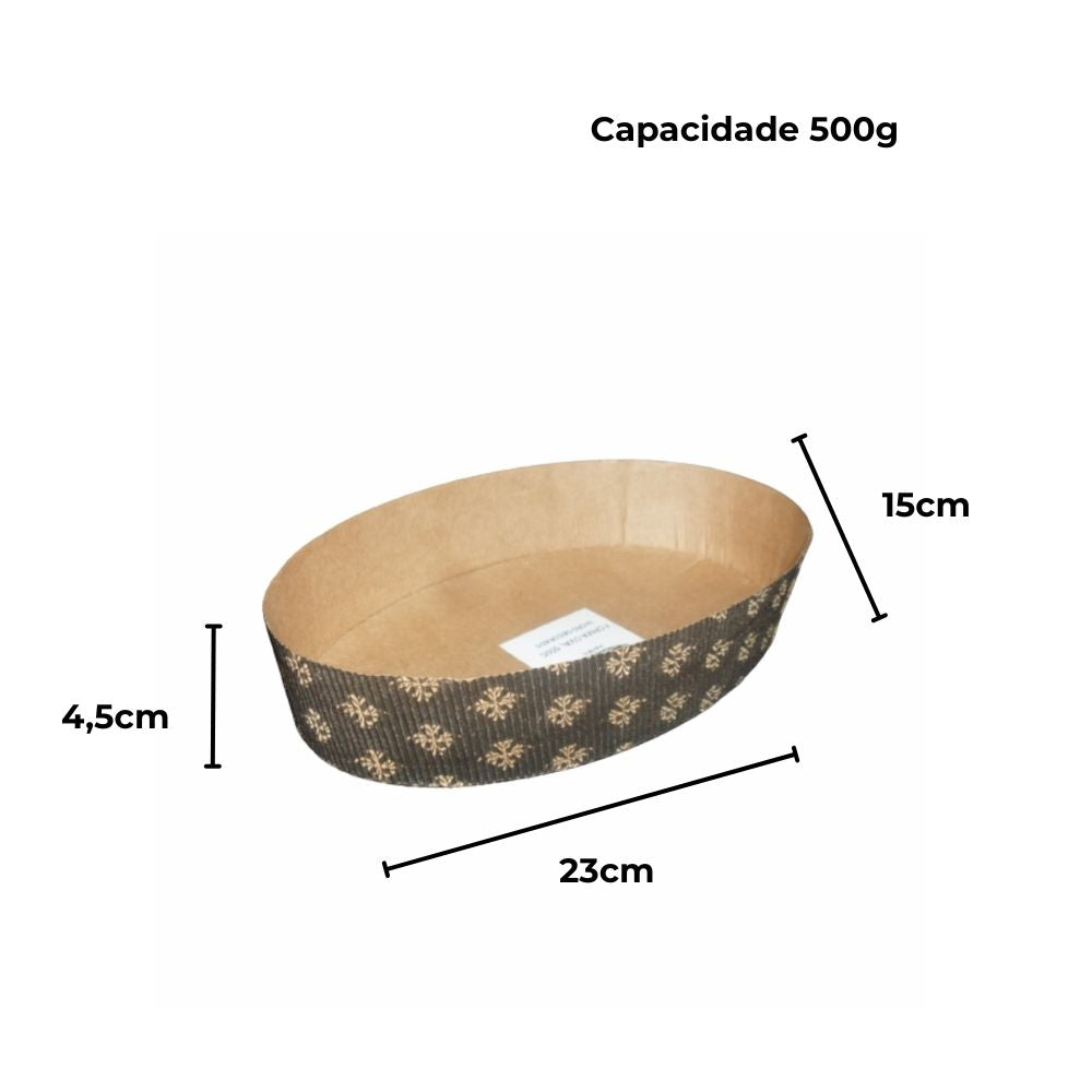 FORMA FORNEAVEL OVAL MICRO DECORADA 500G - PC C/50