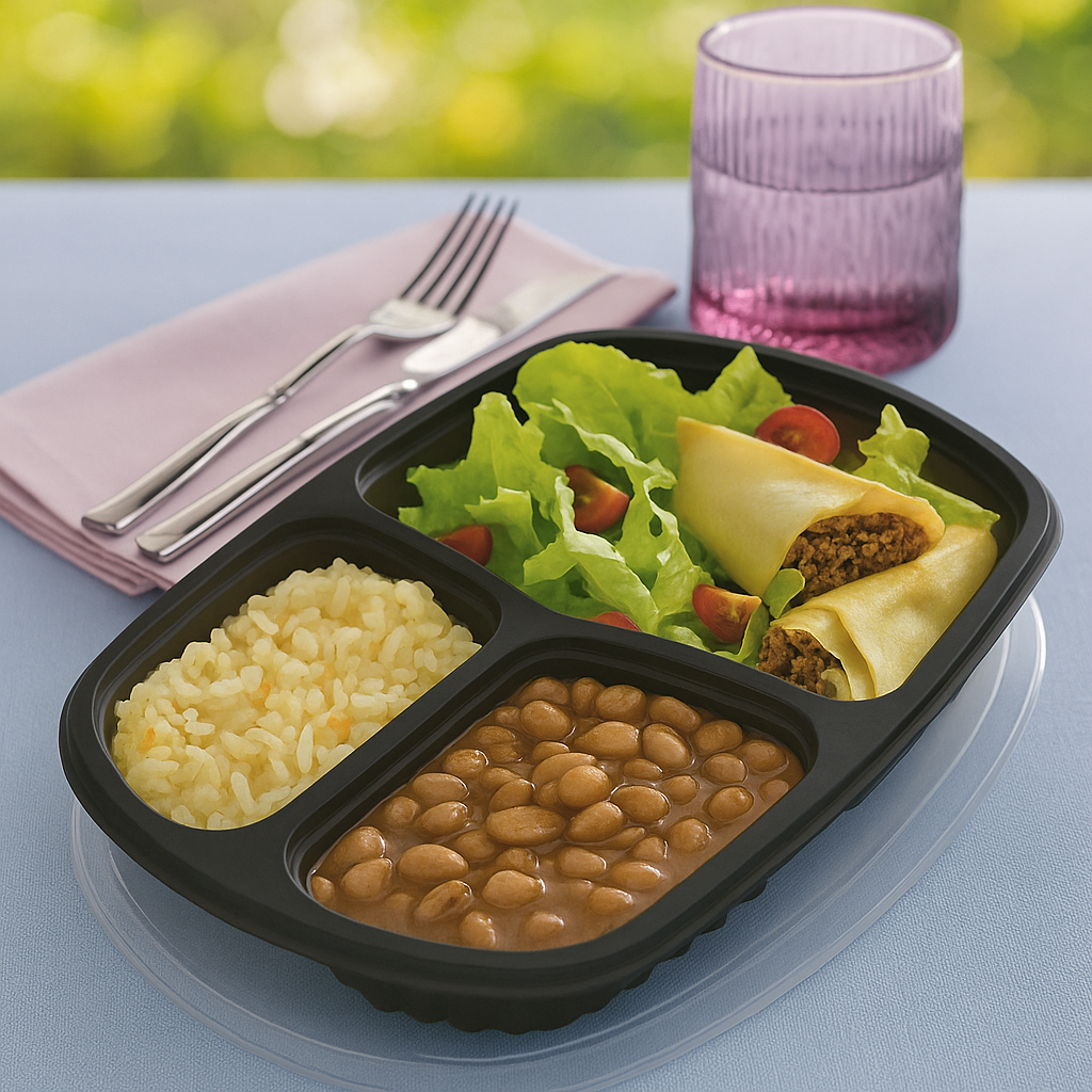 BANDEJA REF. 3DIV PT 850ML - PL 331 SF - PC C/10