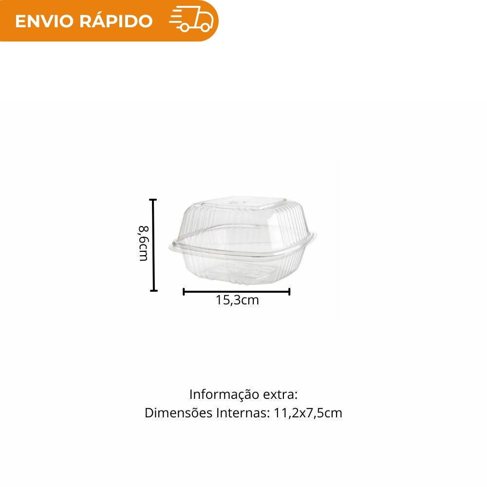 EMBALAGEM PET HAMBURGUEIRA - GA 12 - CX C/100