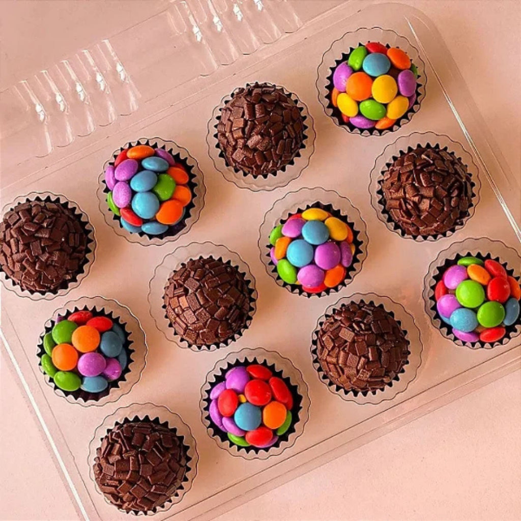 EMBALAGEM PET 12 DOCES RETANGULAR GA 19 - CX C/100